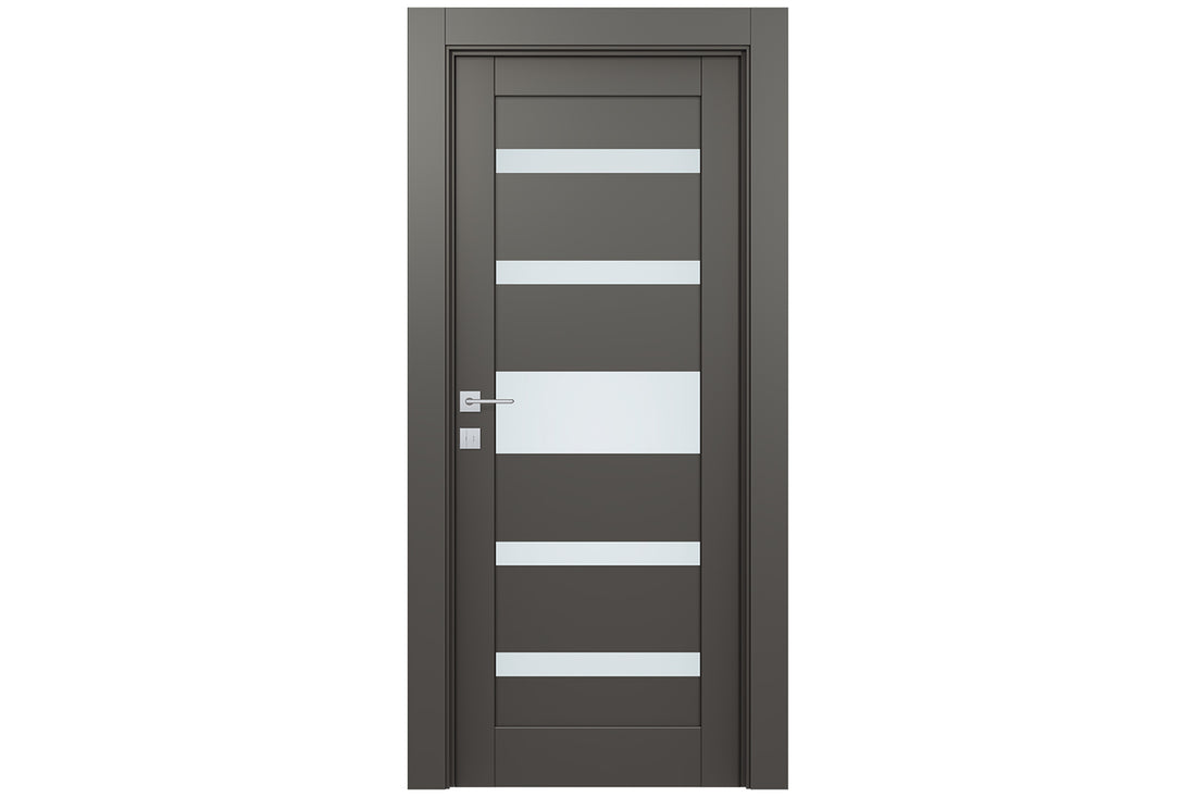 Belldinni Avon 07 05 Vetro Gray Matte Modern Interior Door - Single Door