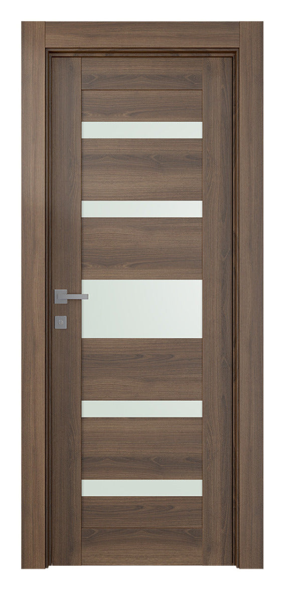 Belldinni Avon 07 05 Vetro Pecan Nutwood Modern Interior Door