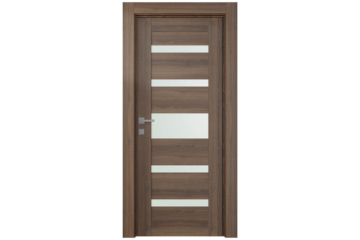 Belldinni Avon 07 05 Vetro Pecan Nutwood Modern Interior Door - Single Door
