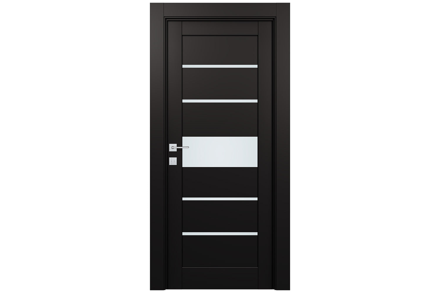Belldinni Avon 07 06 Vetro Black Matte Modern Interior Door - Single Door