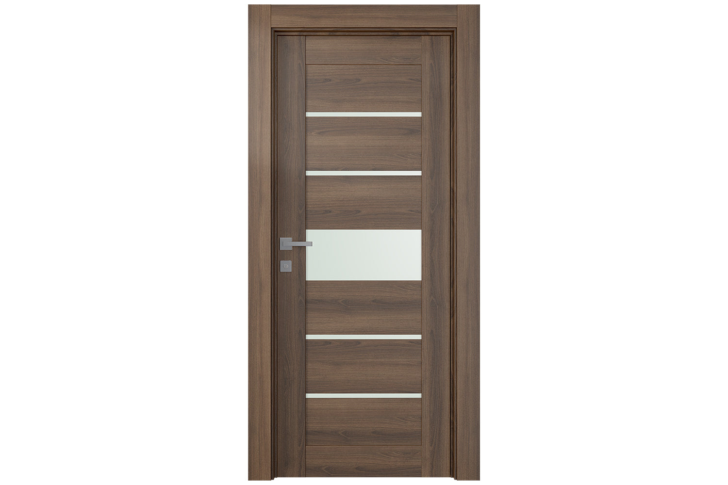 Belldinni Avon 07 06 Vetro Pecan Nutwood Modern Interior Door - Single Door