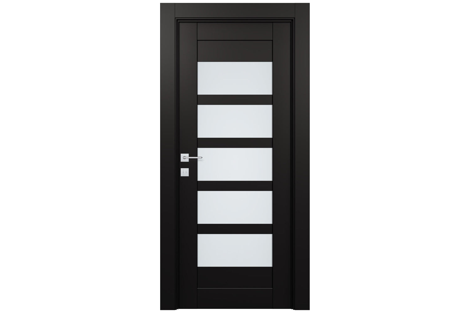 Belldinni Avon 07 07 Vetro Black Matte Modern Interior Door - Single Door