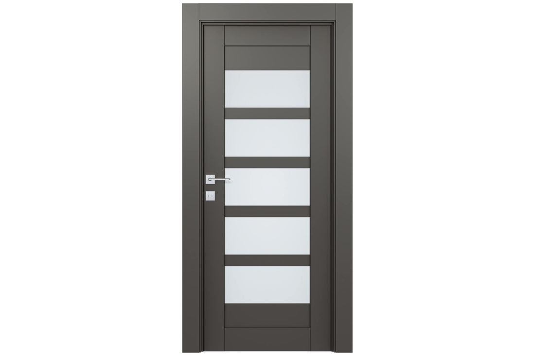 Belldinni Avon 07 07 Vetro Gray Matte Modern Interior Door - Single Door