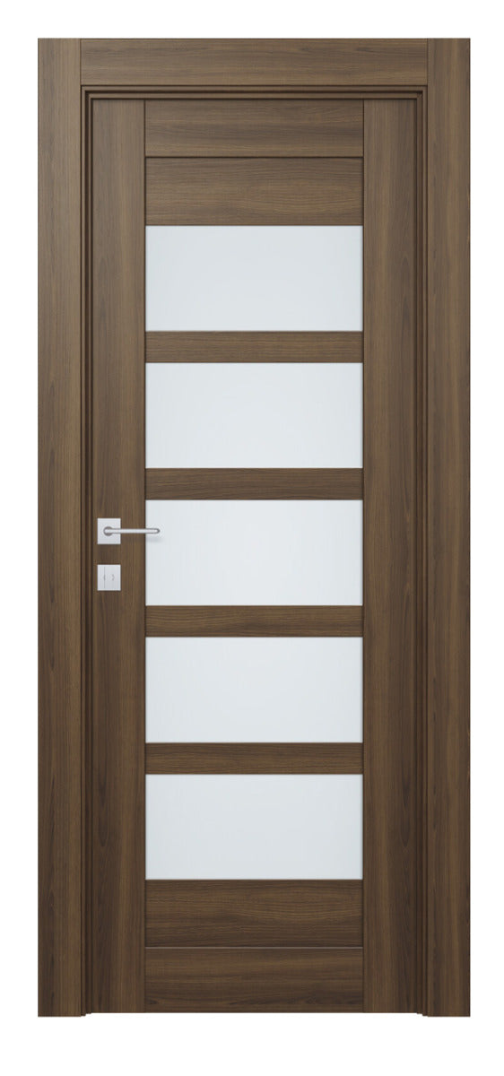 Belldinni Avon 07 07 Vetro Pecan Nutwood Modern Interior Door