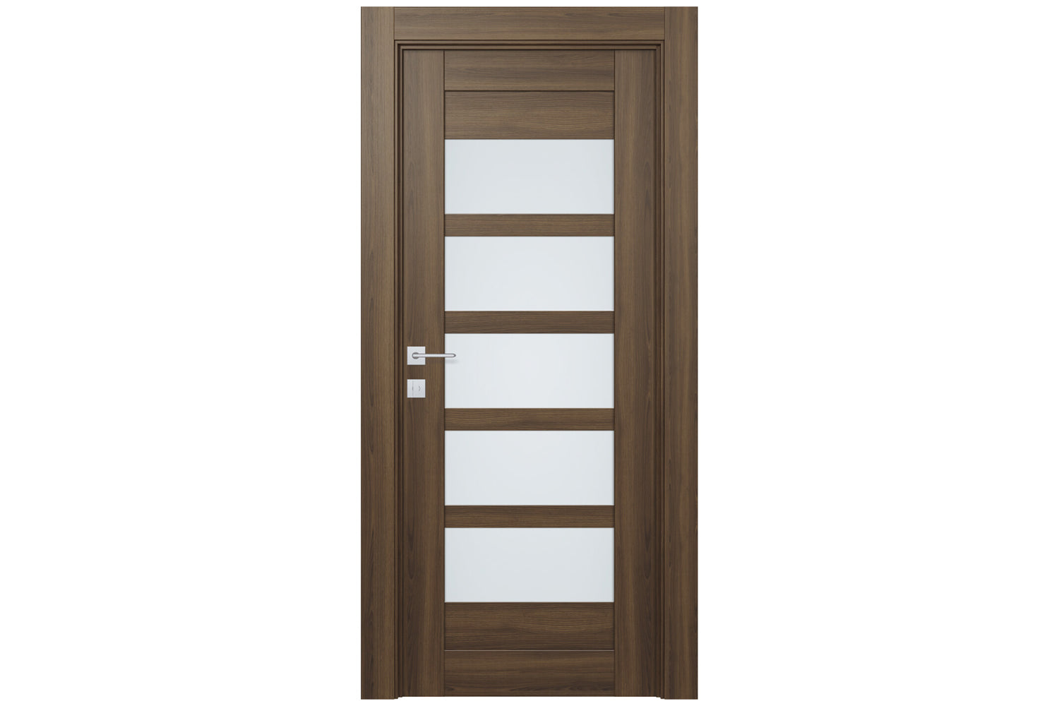 Belldinni Avon 07 07 Vetro Pecan Nutwood Modern Interior Door - Single Door