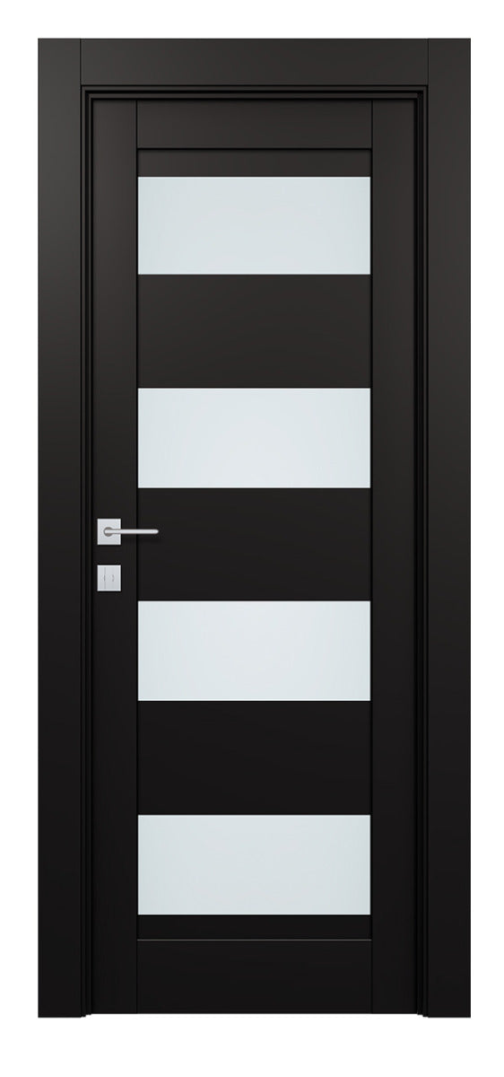 Belldinni Avon 07 08 Vetro Black Matte Modern Interior Door