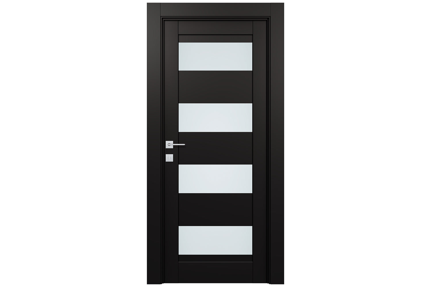 Belldinni Avon 07 08 Vetro Black Matte Modern Interior Door - Single Door