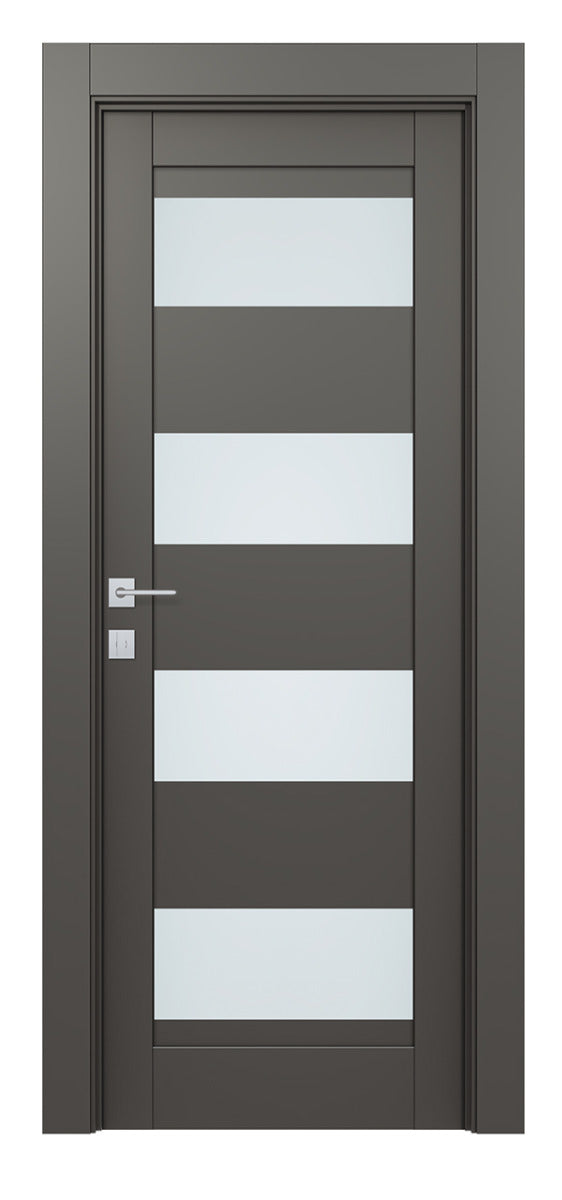 Belldinni Avon 07 08 Vetro Gray Matte Modern Interior Door