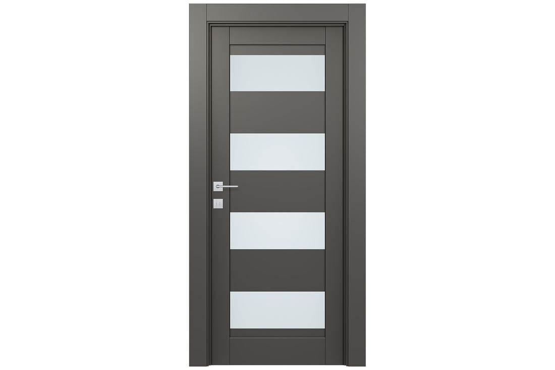 Belldinni Avon 07 08 Vetro Gray Matte Modern Interior Door - Single Door