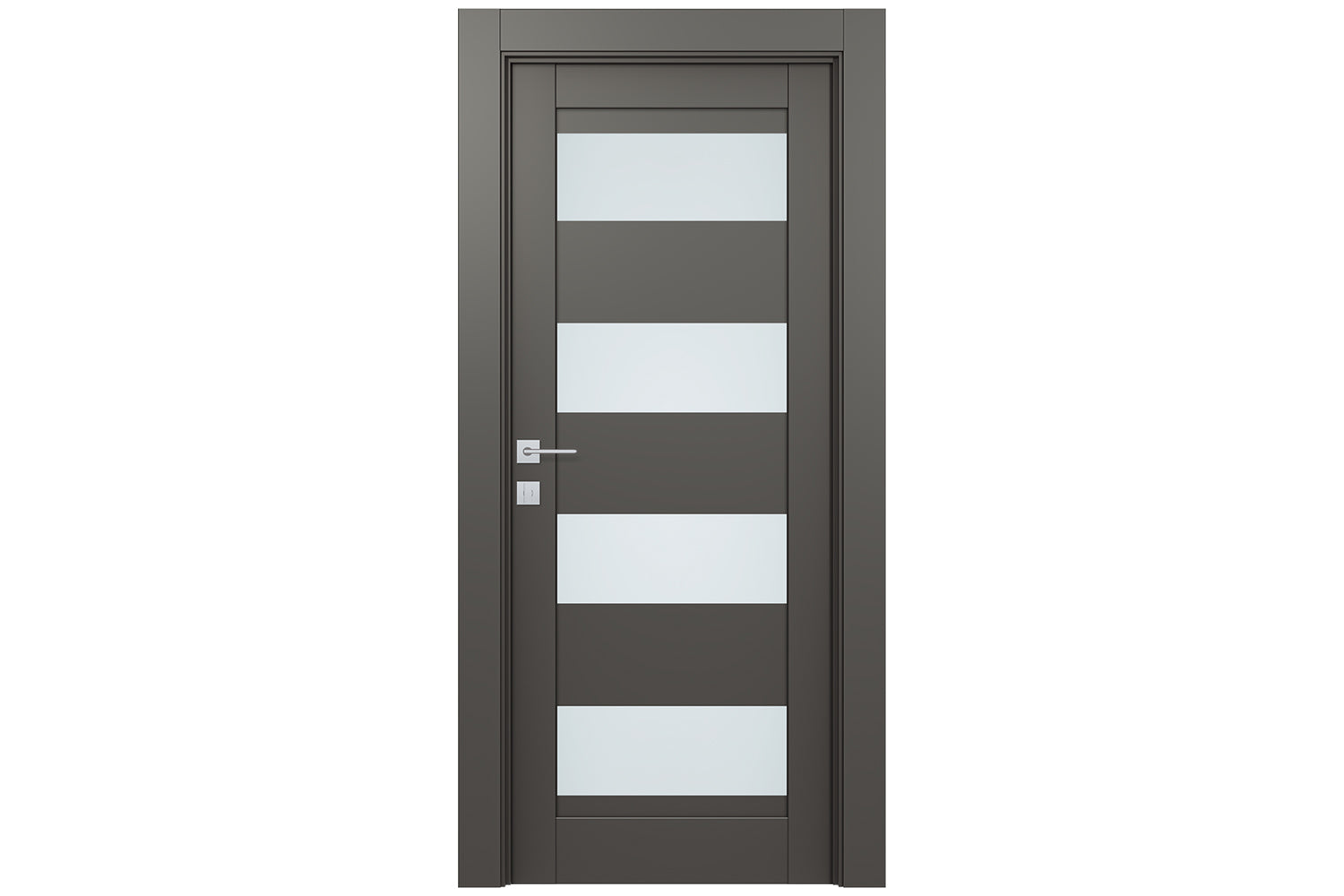 Belldinni Avon 07 08 Vetro Gray Matte Modern Interior Door - Single Door