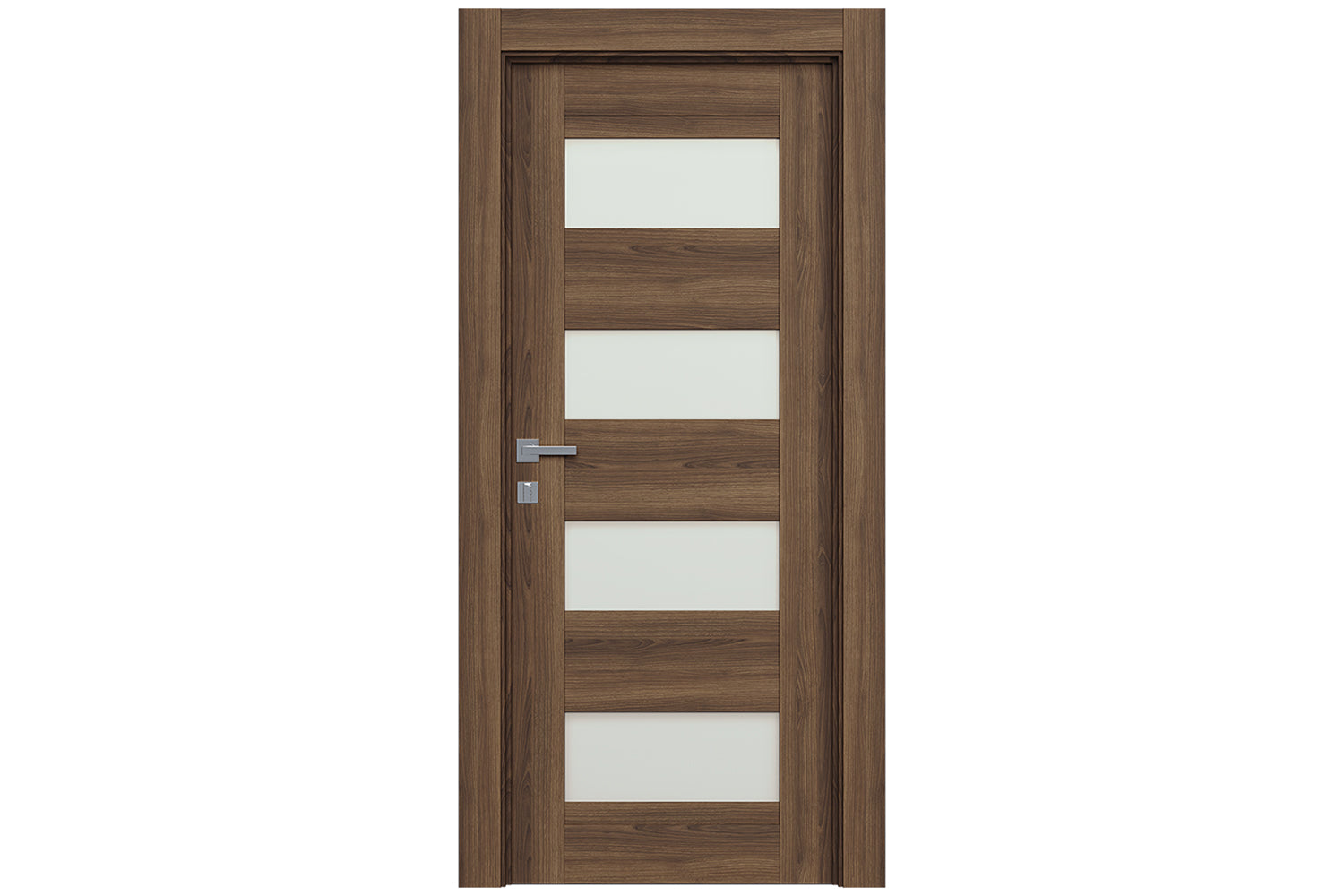 Belldinni Avon 07 08 Vetro Pecan Nutwood Modern Interior Door - Single Door