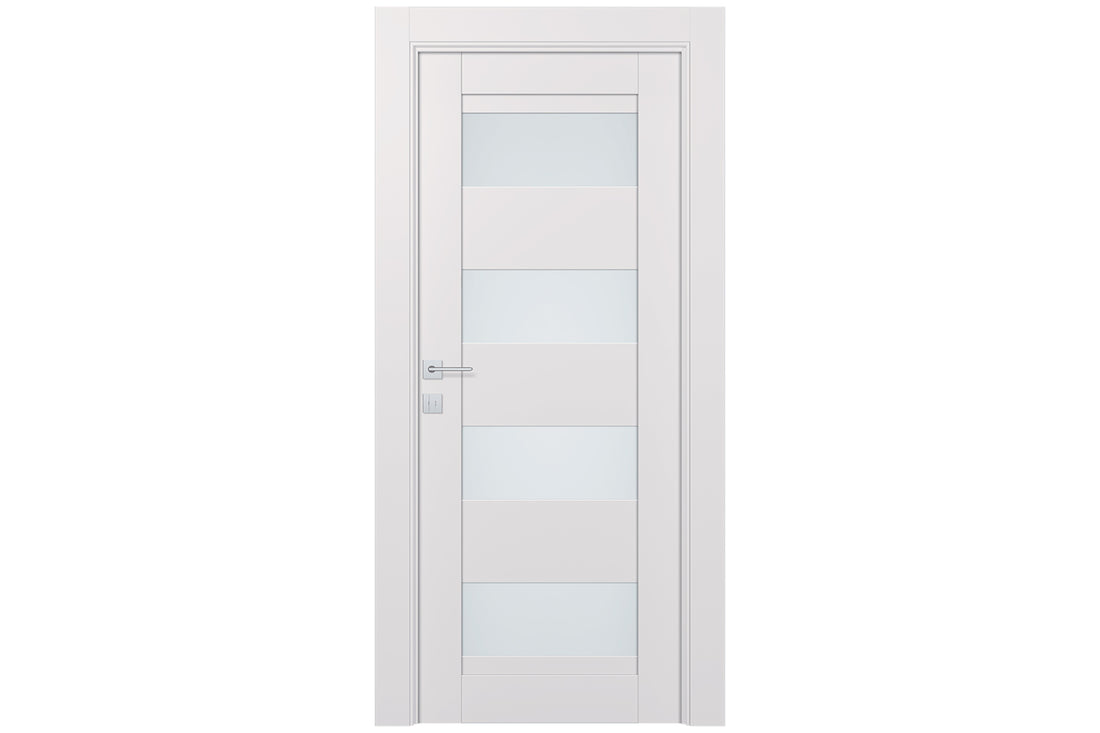 Belldinni Avon 07 08 Vetro Snow White Modern Interior Door - Single Door
