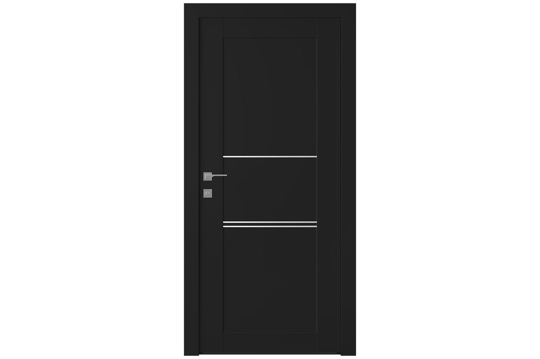 Belldinni Avon 07 3H Black Matte Modern Interior Door - Single Door