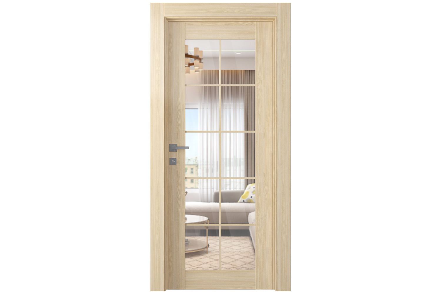 Belldinni Avon 10 Lite Clear Vetro Loire Ash Modern Interior Door - Single Door