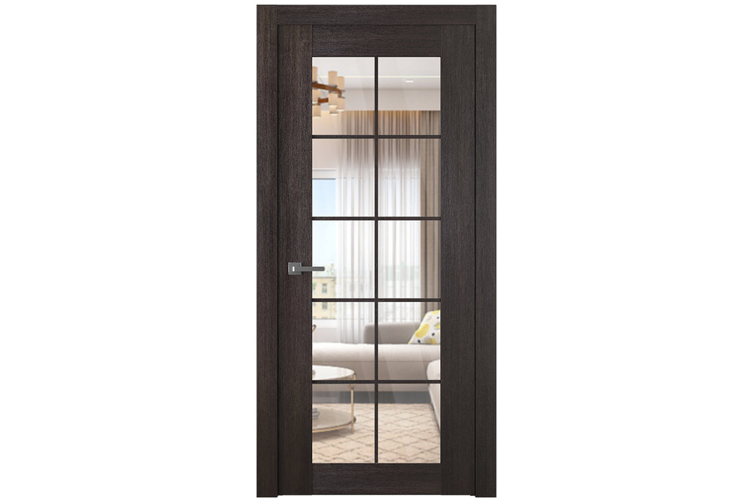 Belldinni Avon 10 Lite Clear Vetro Veralinga Oak Modern Interior Door - Single Door