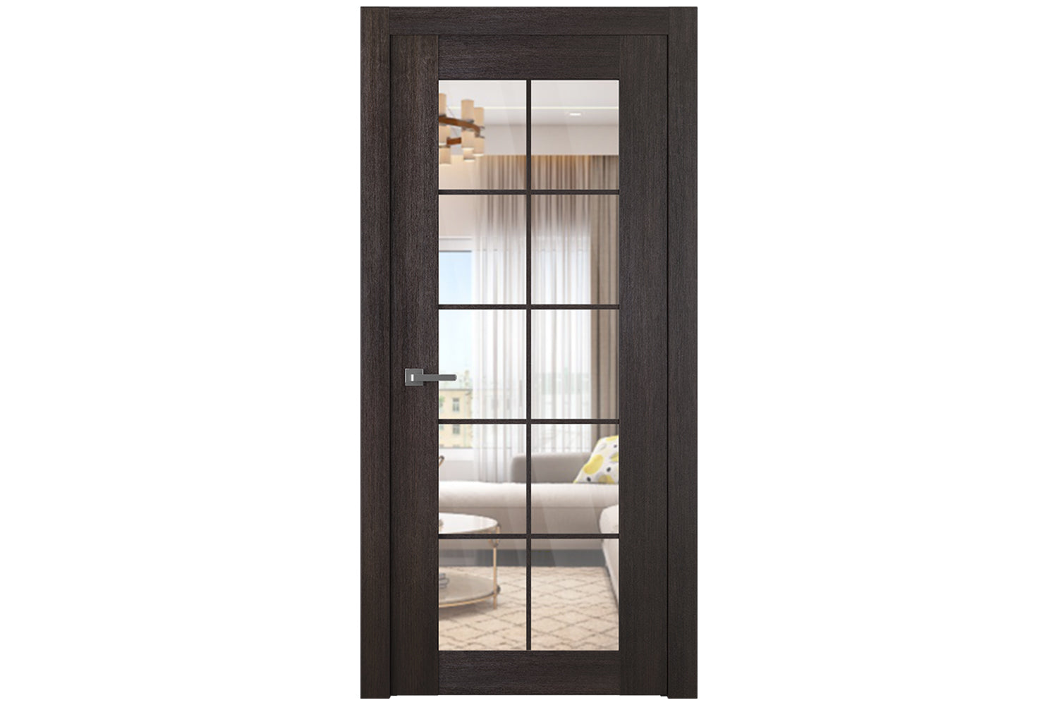 Belldinni Avon 10 Lite Clear Vetro Veralinga Oak Modern Interior Door - Single Door
