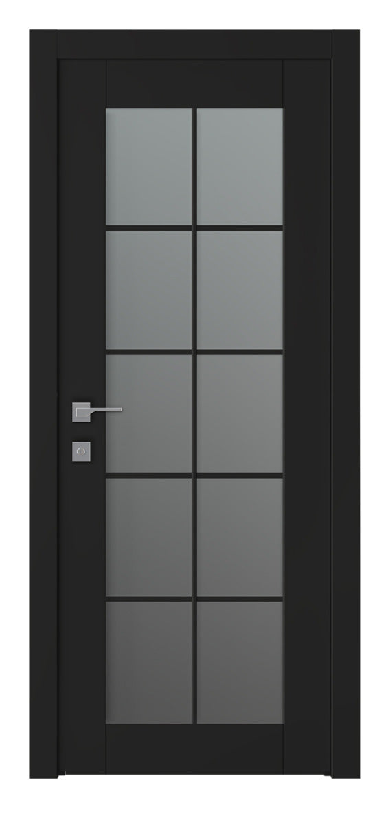 Belldinni Avon 10 Lite Vetro Black Matte Modern Interior Door