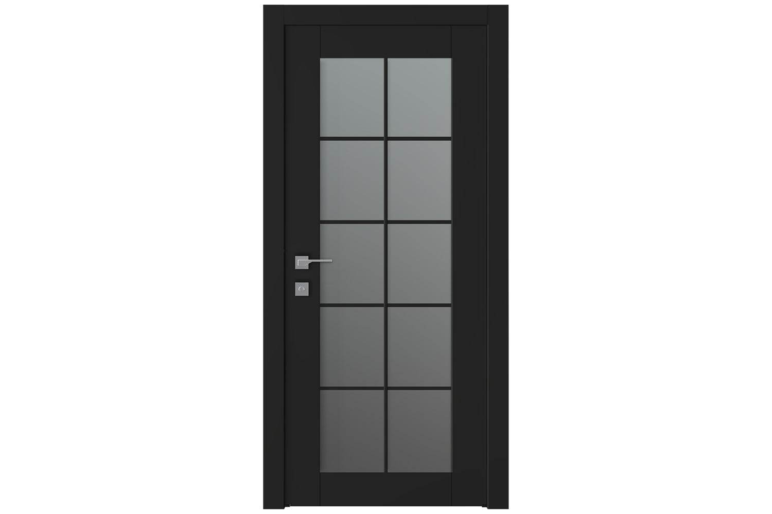 Belldinni Avon 10 Lite Vetro Black Matte Modern Interior Door - Single Door