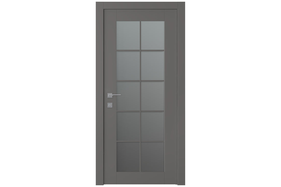 Belldinni Avon 10 Lite Vetro Gray Matte Modern Interior Door - Single Door
