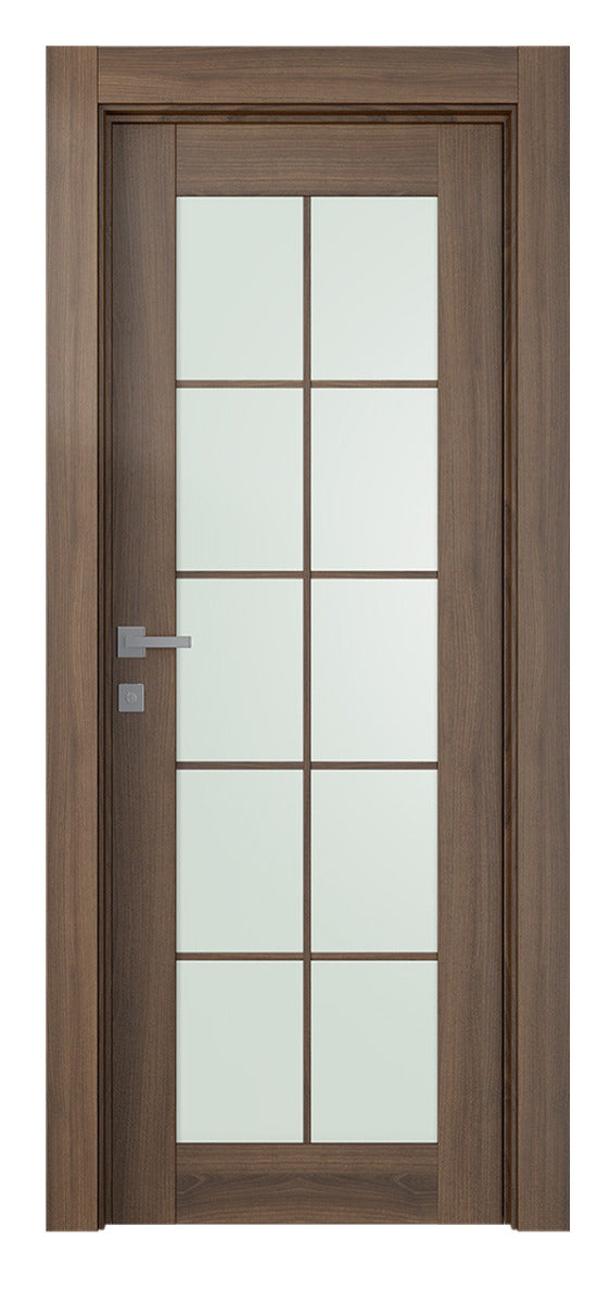 Belldinni Avon 10 Lite Vetro Pecan Nutwood Modern Interior Door