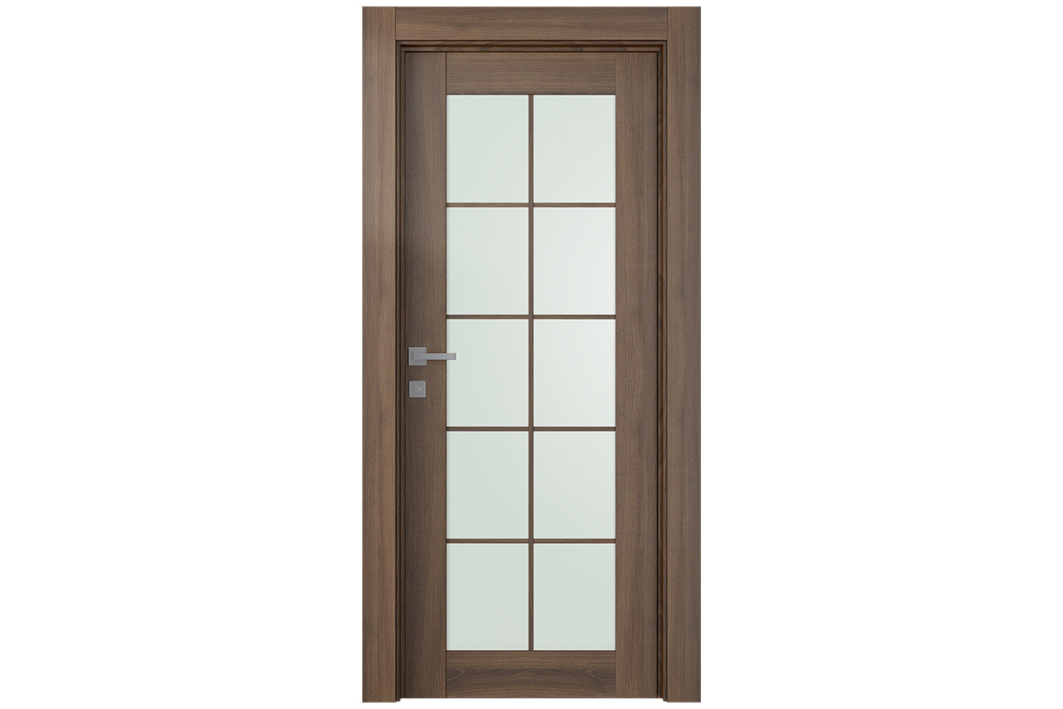Belldinni Avon 10 Lite Vetro Pecan Nutwood Modern Interior Door - Single Door