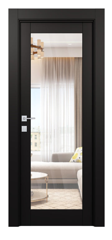 Belldinni Avon 207 Clear Vetro Black Matte Modern Interior Door