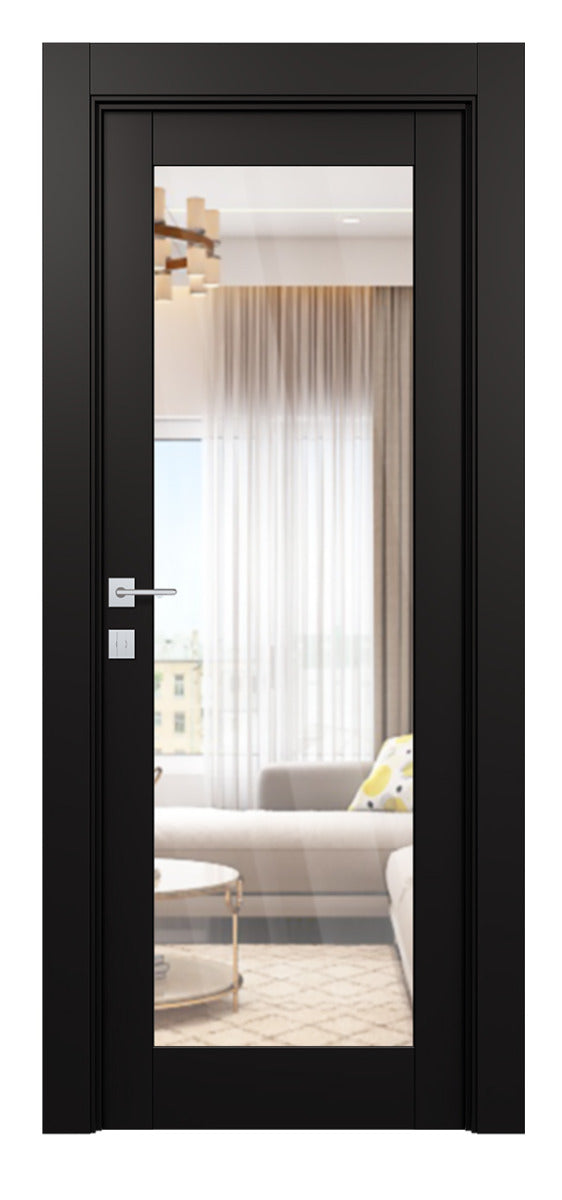 Belldinni Avon 207 Clear Vetro Black Matte Modern Interior Door