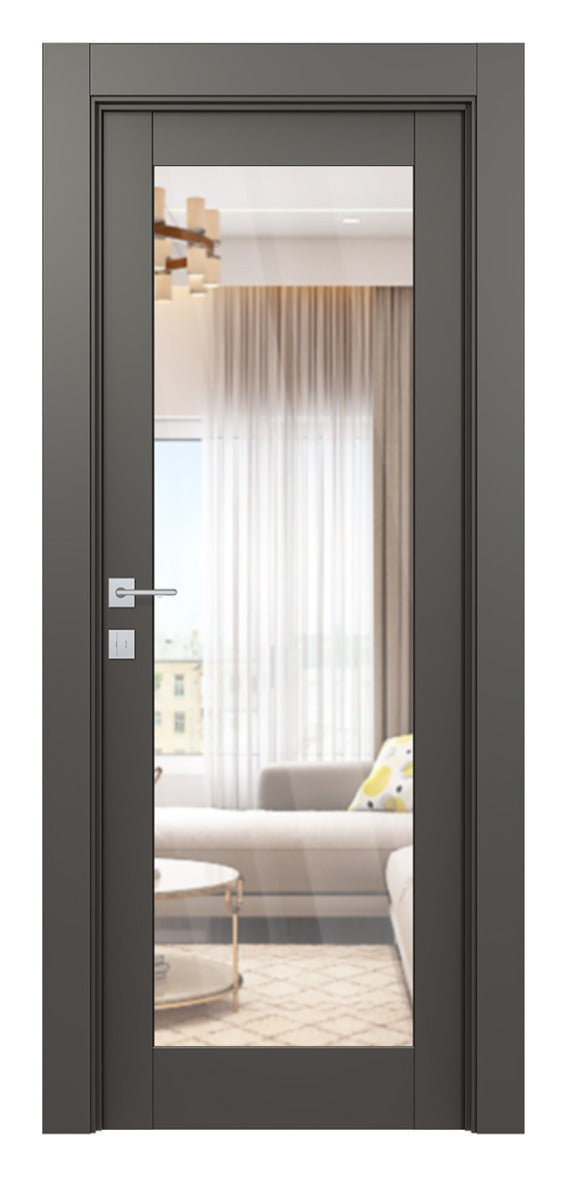 Belldinni Avon 207 Clear Vetro Gray Matte Modern Interior Door