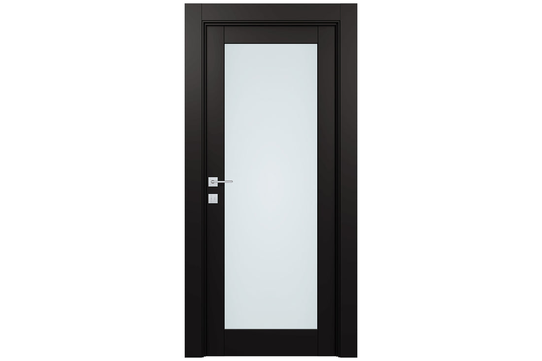 Belldinni Avon 207 Vetro Black Matte Modern Interior Door - Single Door