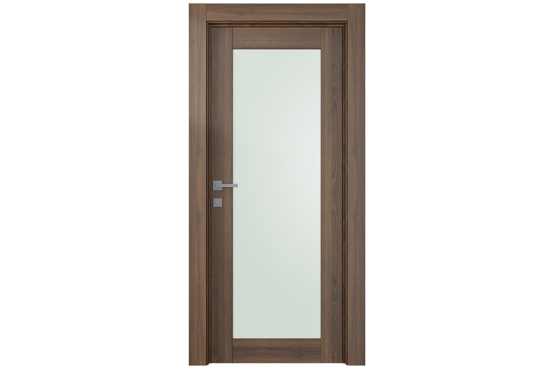 Belldinni Avon 207 Vetro Pecan Nutwood Modern Interior Door - Single Door
