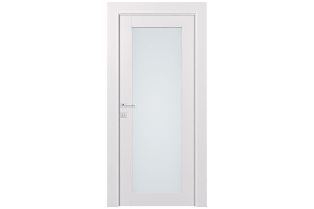 Belldinni Avon 207 Vetro Snow White Laminated Modern Interior Door - Single Door