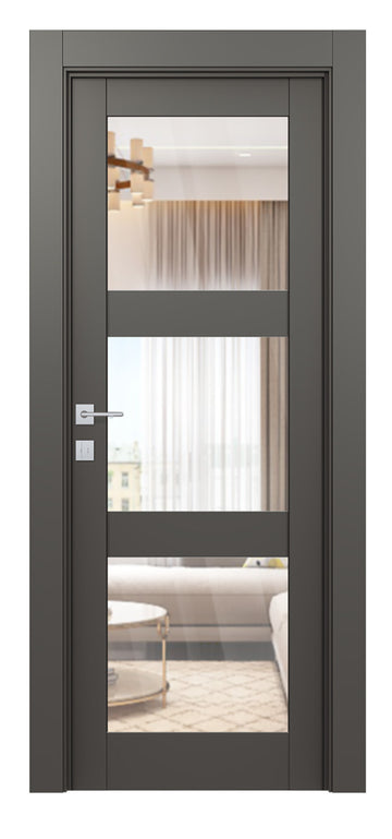 Belldinni Avon 3 Lite Clear Vetro Gray Matte Modern Interior Door