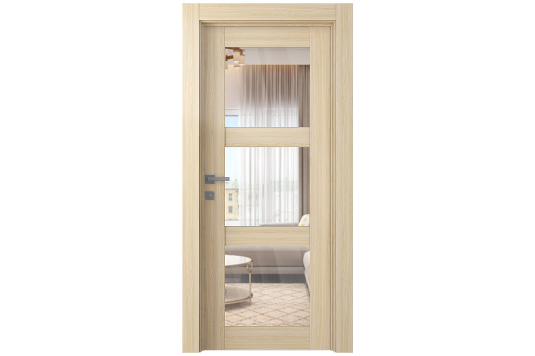Belldinni Avon 3 Lite Clear Vetro Loire Ash Modern Interior Door - Single Door