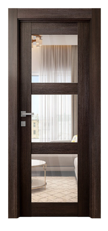 Belldinni Avon 3 Lite Clear Vetro Veralinga Oak Modern Interior Door
