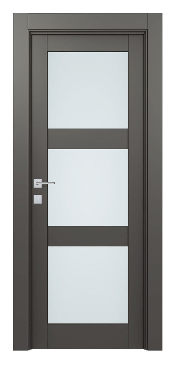 Belldinni Avon 3 Lite Vetro Gray Matte Modern Interior Door