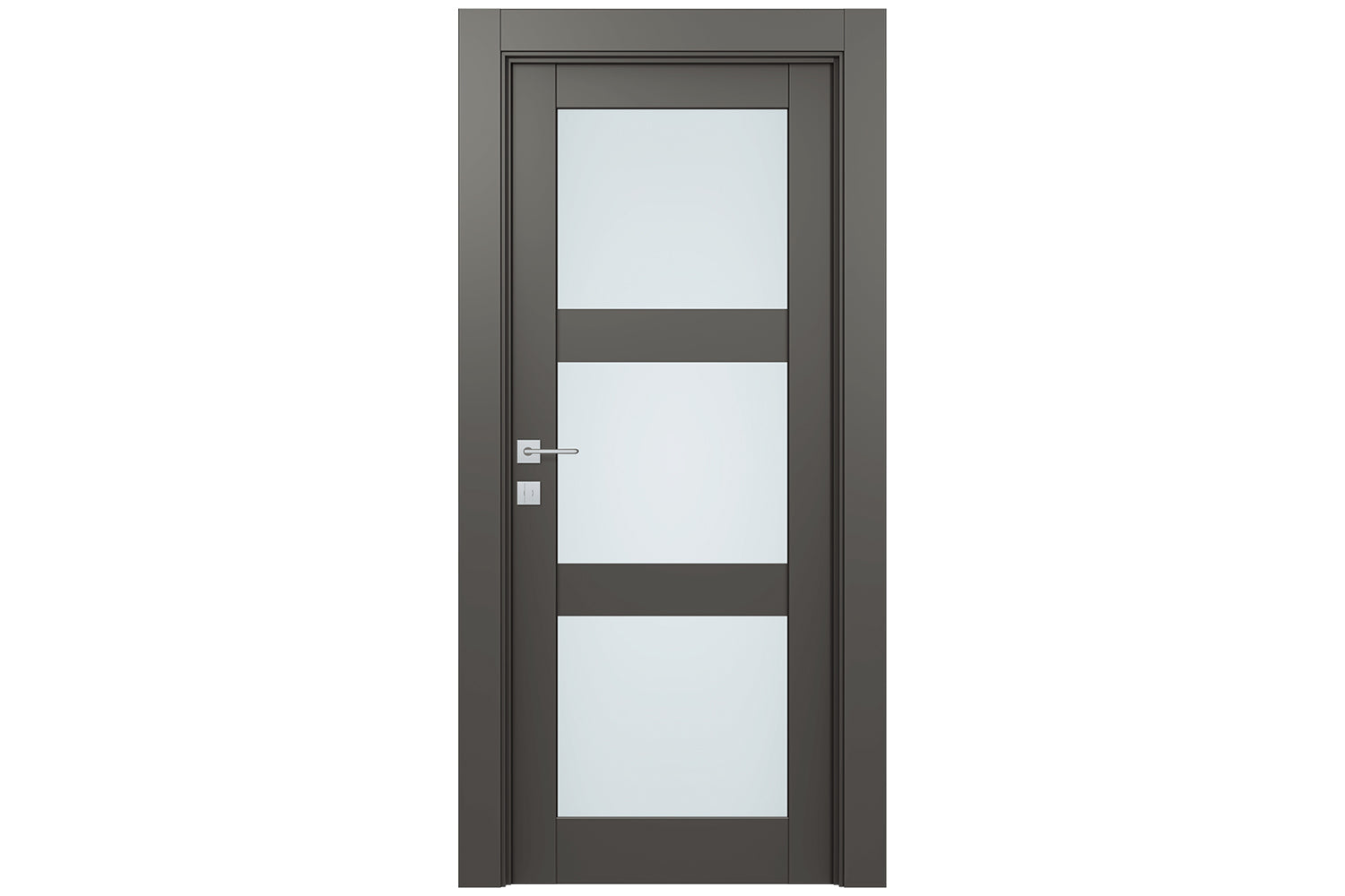 Belldinni Avon 3 Lite Vetro Gray Matte Modern Interior Door - Single Door