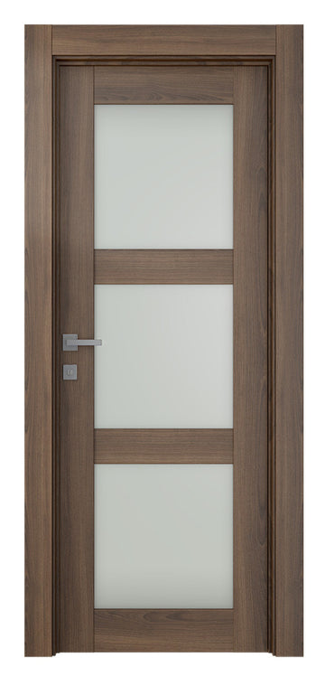 Belldinni Avon 3 Lite Vetro Pecan Nutwood Modern Interior Door