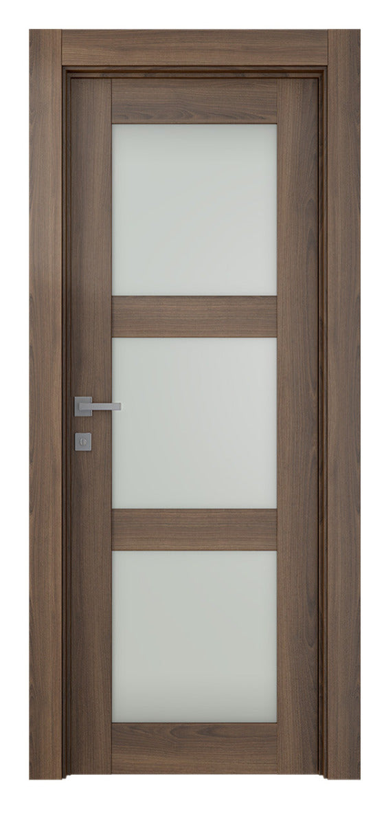 Belldinni Avon 3 Lite Vetro Pecan Nutwood Modern Interior Door