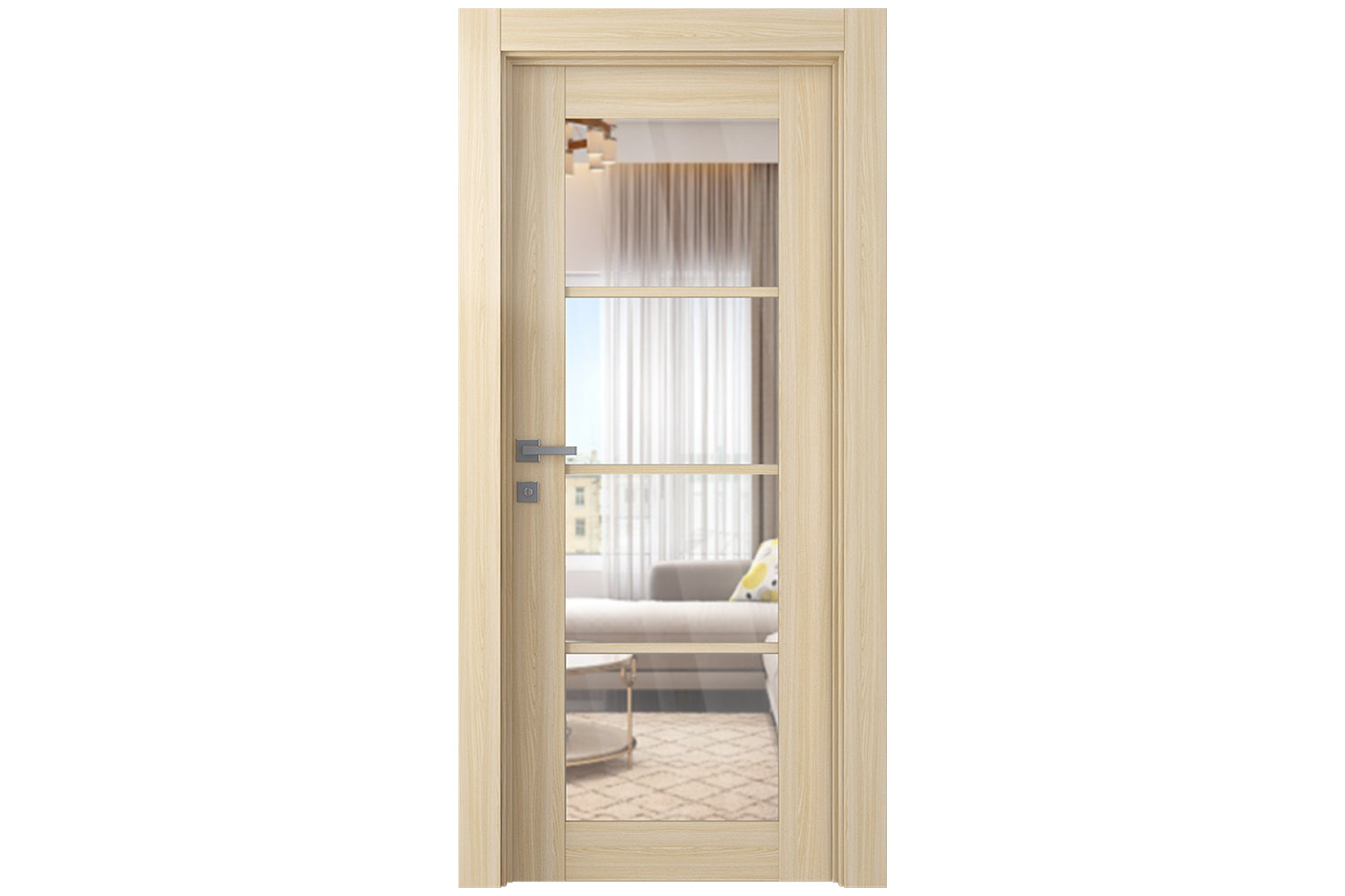 Belldinni Avon 4 Lite Clear Vetro Loire Ash Modern Interior Door - Single Door