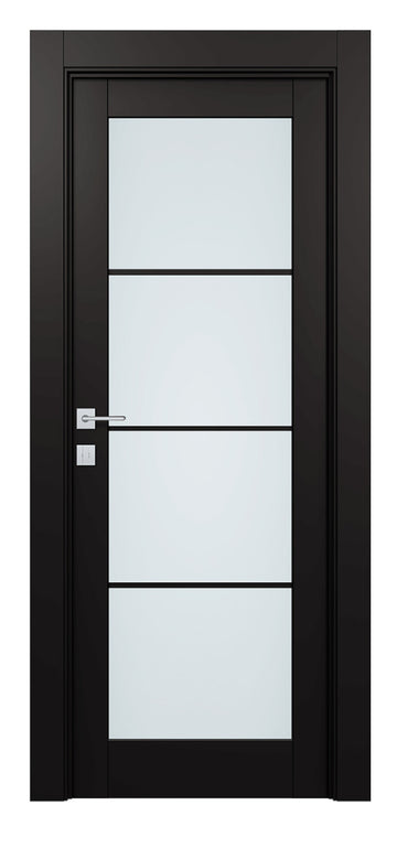 Belldinni Avon 4 Lite Vetro Black Matte Modern Interior Door