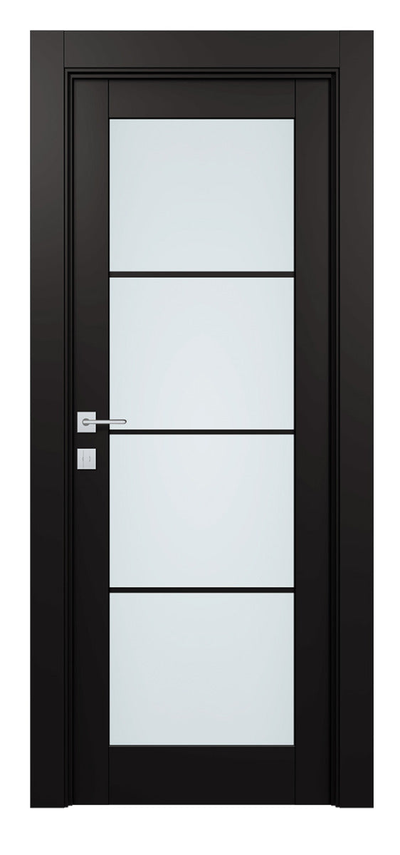 Belldinni Avon 4 Lite Vetro Black Matte Modern Interior Door