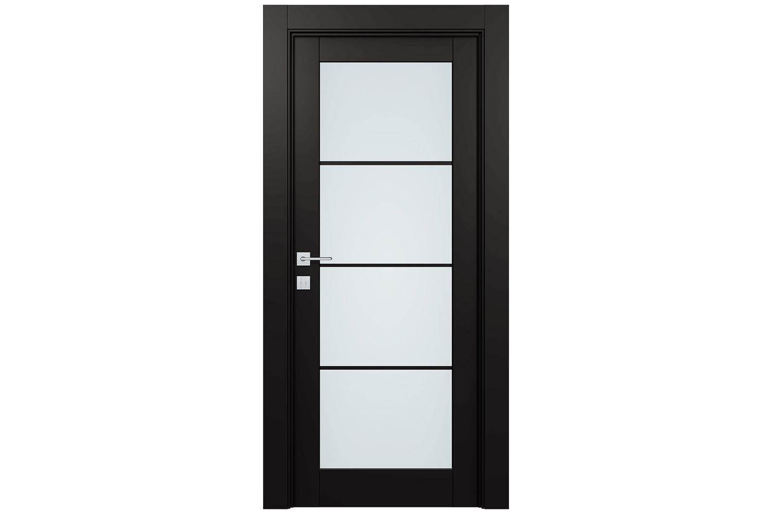 Belldinni Avon 4 Lite Vetro Black Matte Modern Interior Door - Single Door