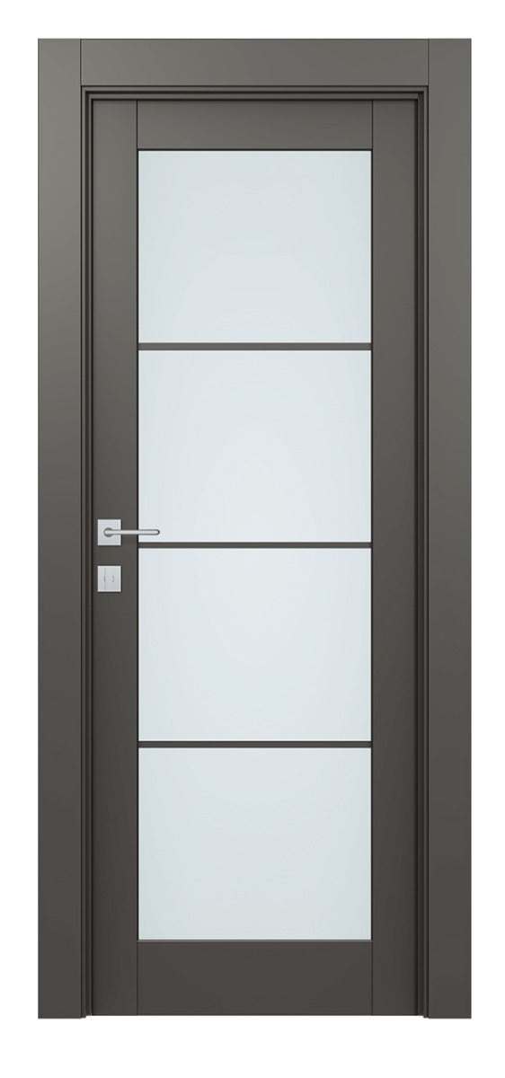 Belldinni Avon 4 Lite Vetro Gray Matte Modern Interior Door