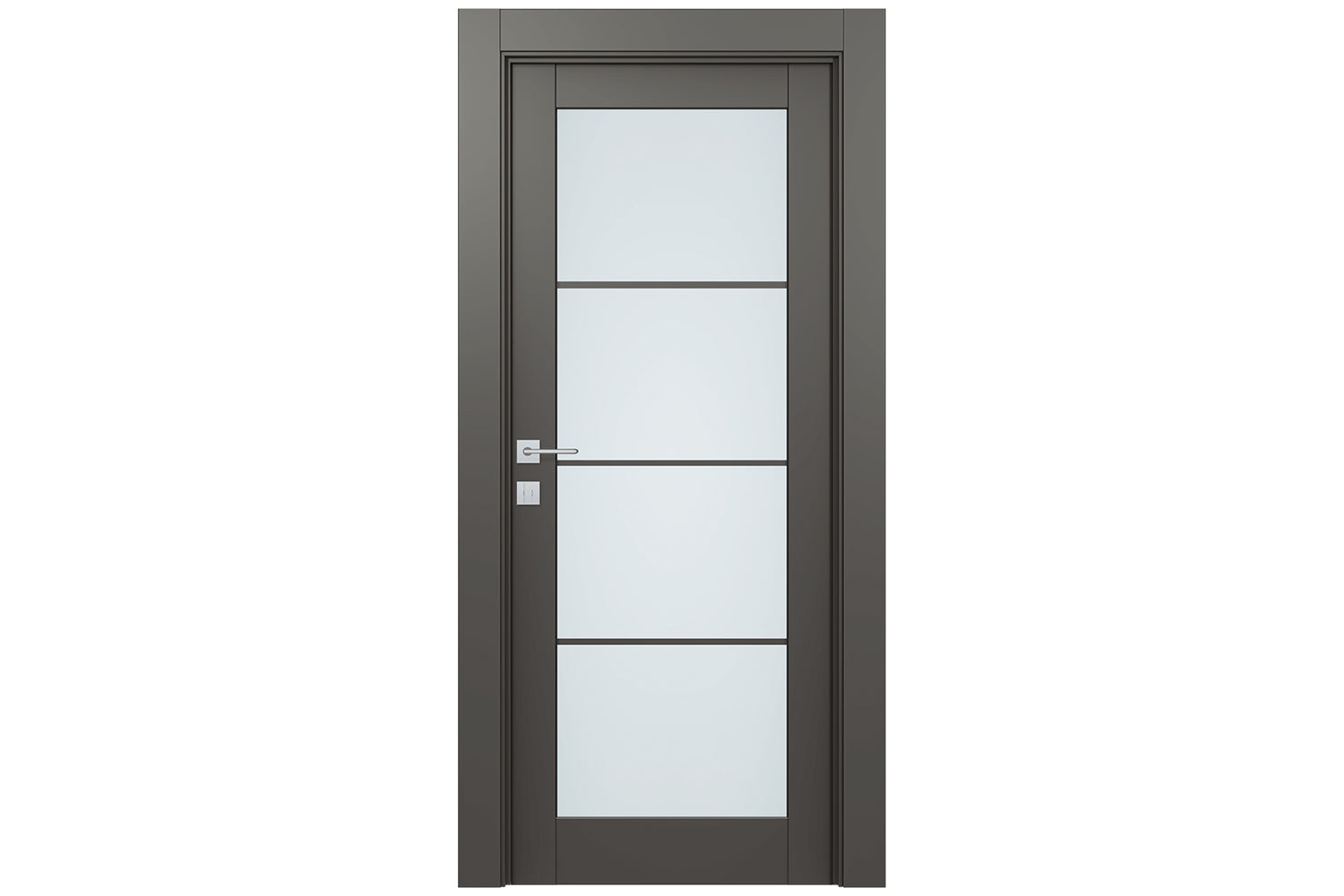 Belldinni Avon 4 Lite Vetro Gray Matte Modern Interior Door - Single Door