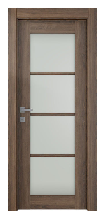 Belldinni Avon 4 Lite Vetro Pecan Nutwood Modern Interior Door