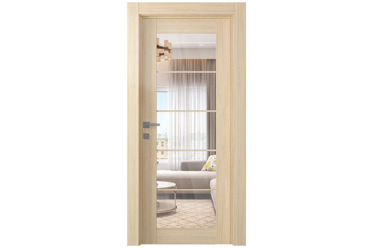 Belldinni Avon 5 Lite Clear Vetro Loire Ash Modern Interior Door - Single Door