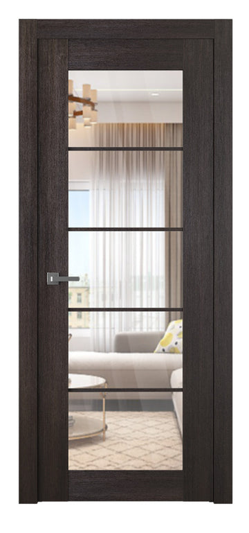 Belldinni Avon 5 Lite Clear Vetro Veralinga Oak Modern Interior Door