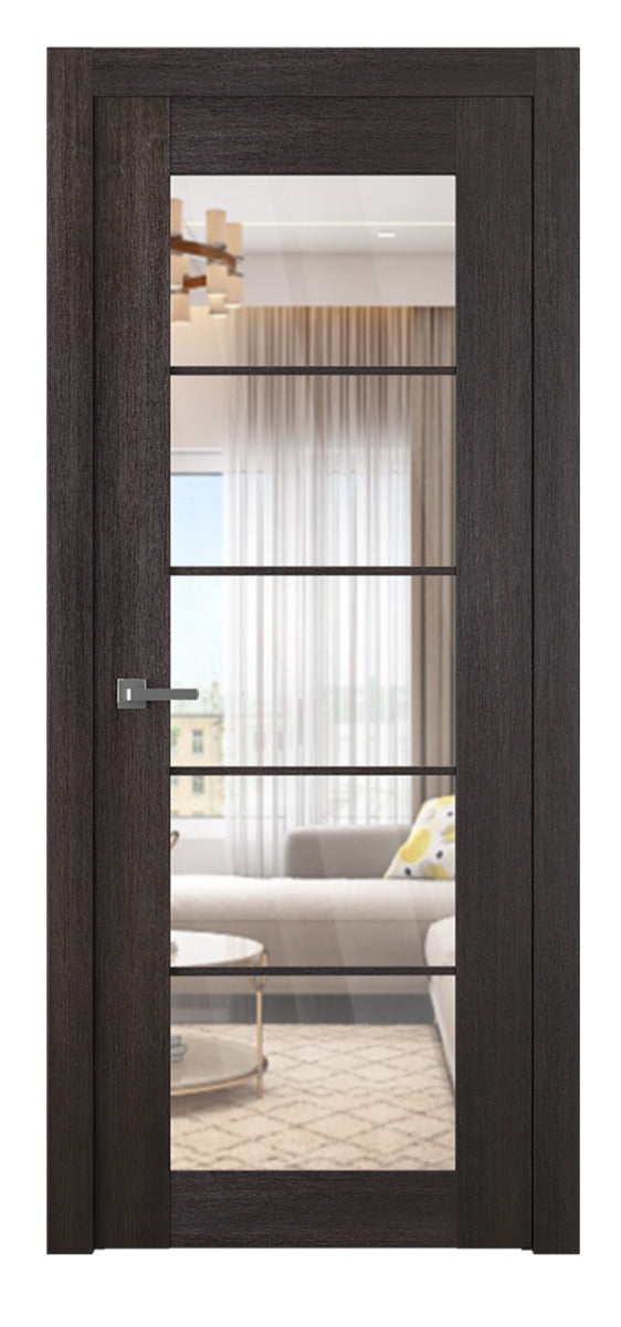 Belldinni Avon 5 Lite Clear Vetro Veralinga Oak Modern Interior Door
