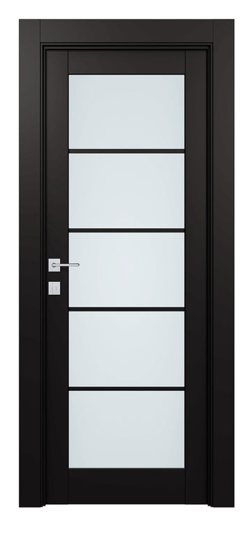 Belldinni Avon 5 Lite Vetro Black Matte Modern Interior Door