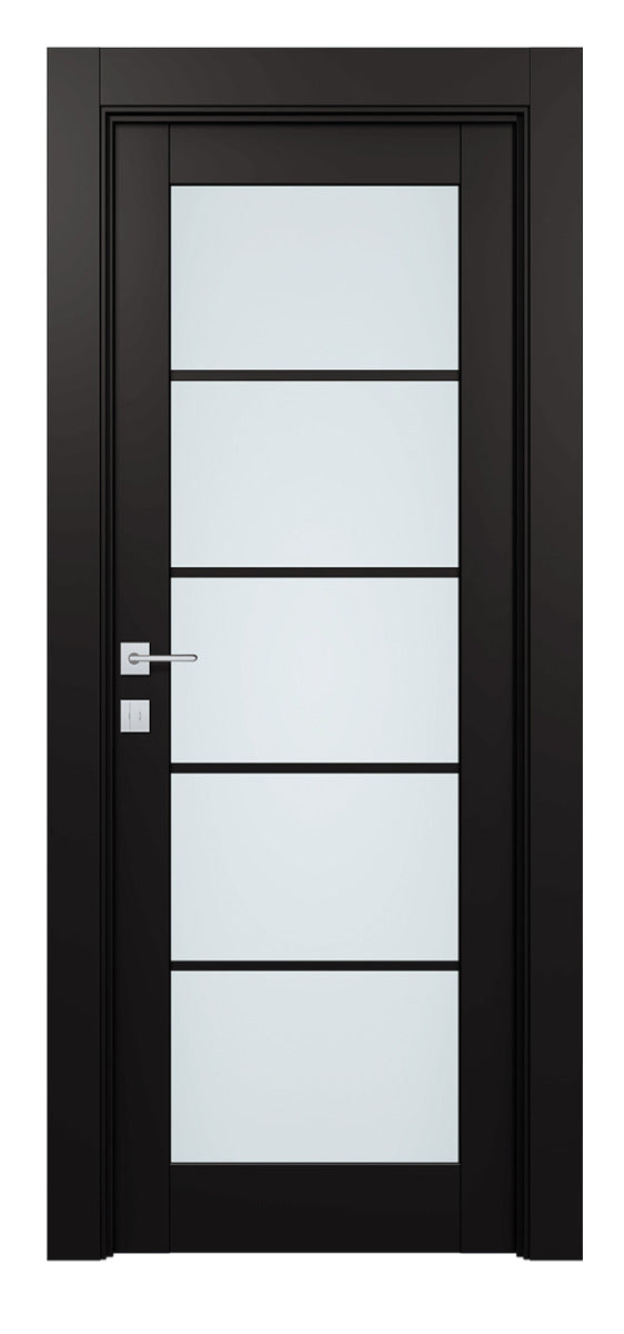Belldinni Avon 5 Lite Vetro Black Matte Modern Interior Door